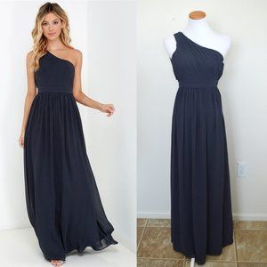 Lulu's Painted Words One Shoulder Maxi Dress